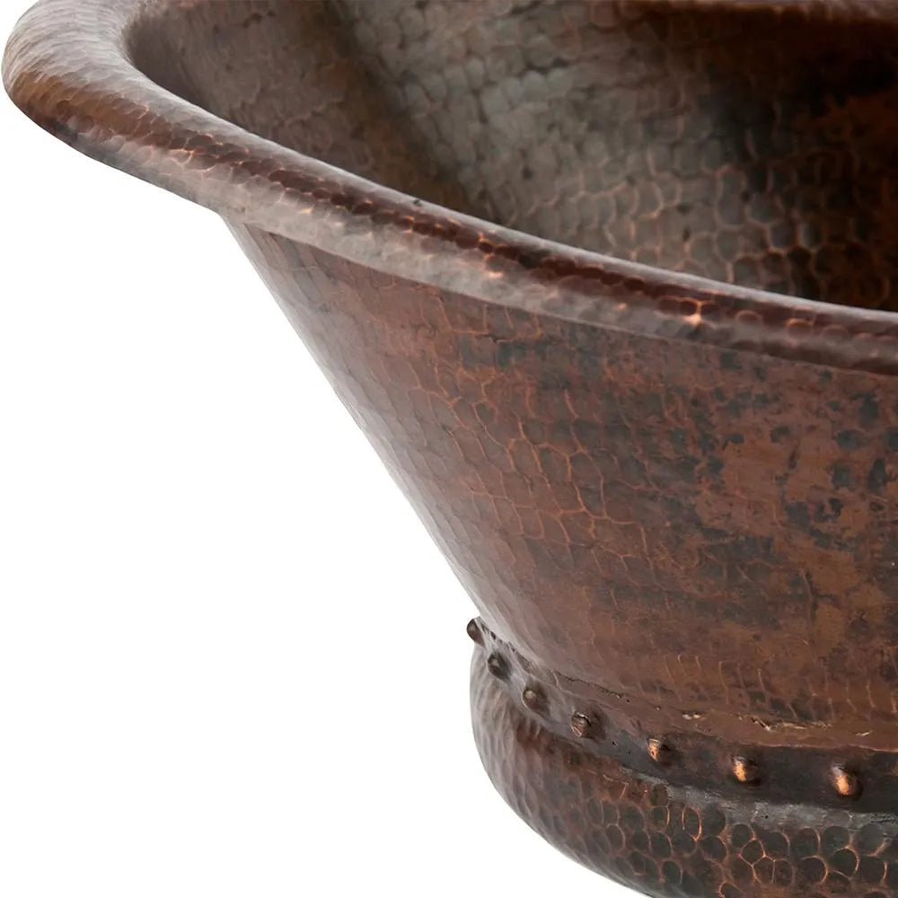 Premier Copper 20 in. Bathtub Vessel Hammered Copper Sink