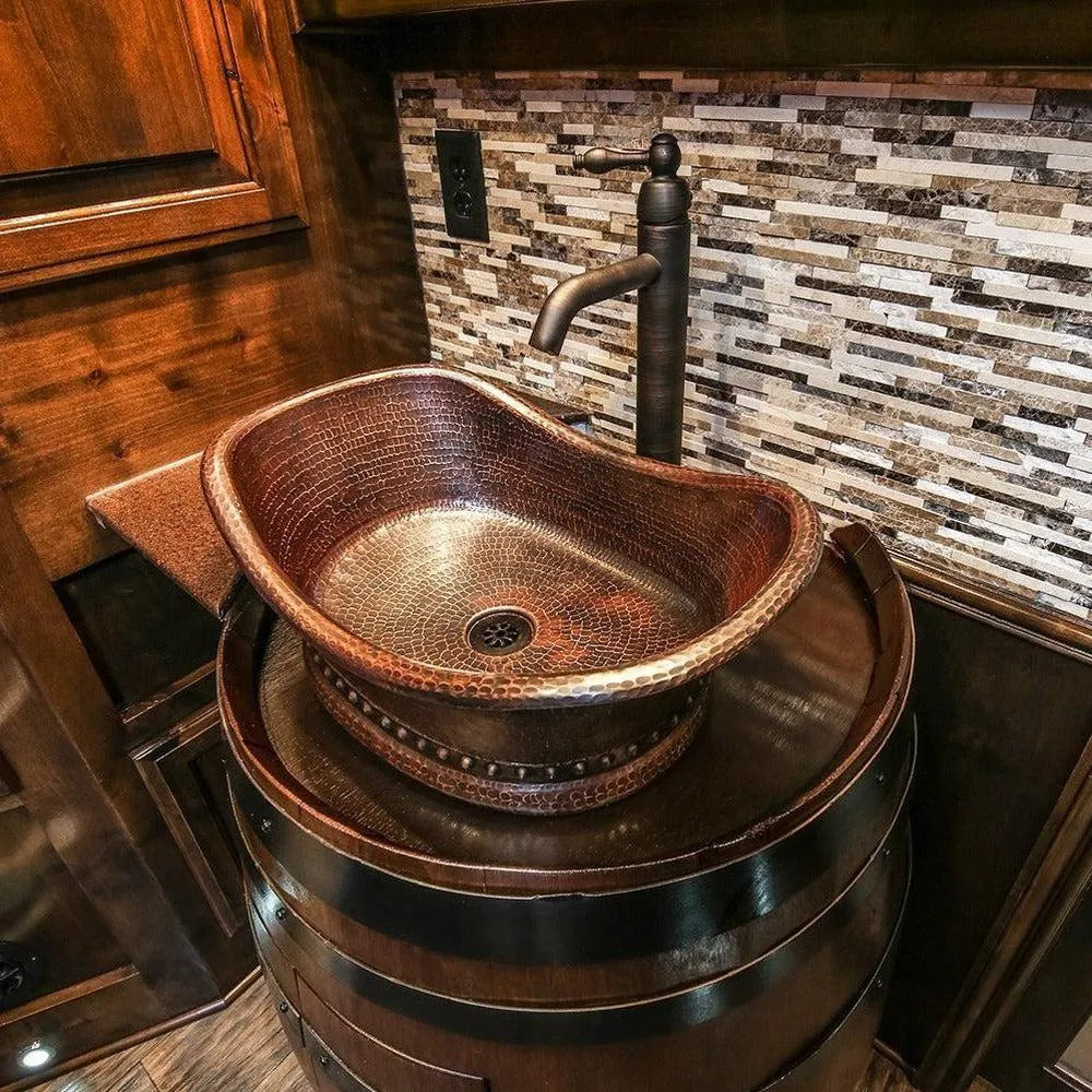 Premier Copper 20 in. Bathtub Vessel Hammered Copper Sink