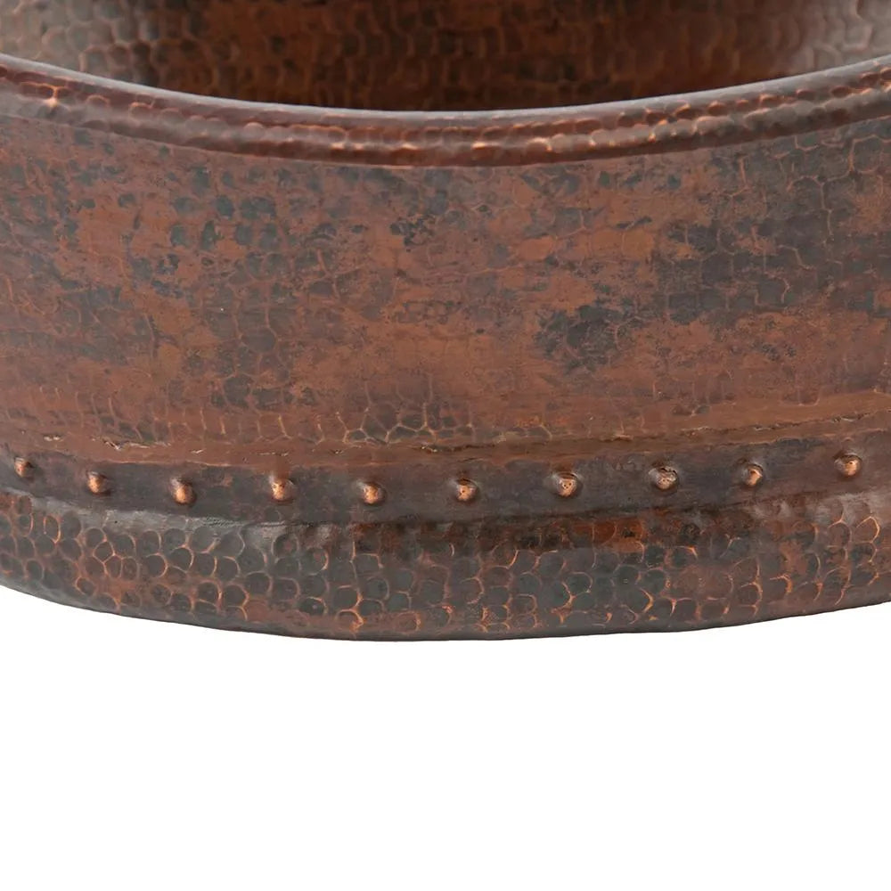 Premier Copper 20 in. Bathtub Vessel Hammered Copper Sink