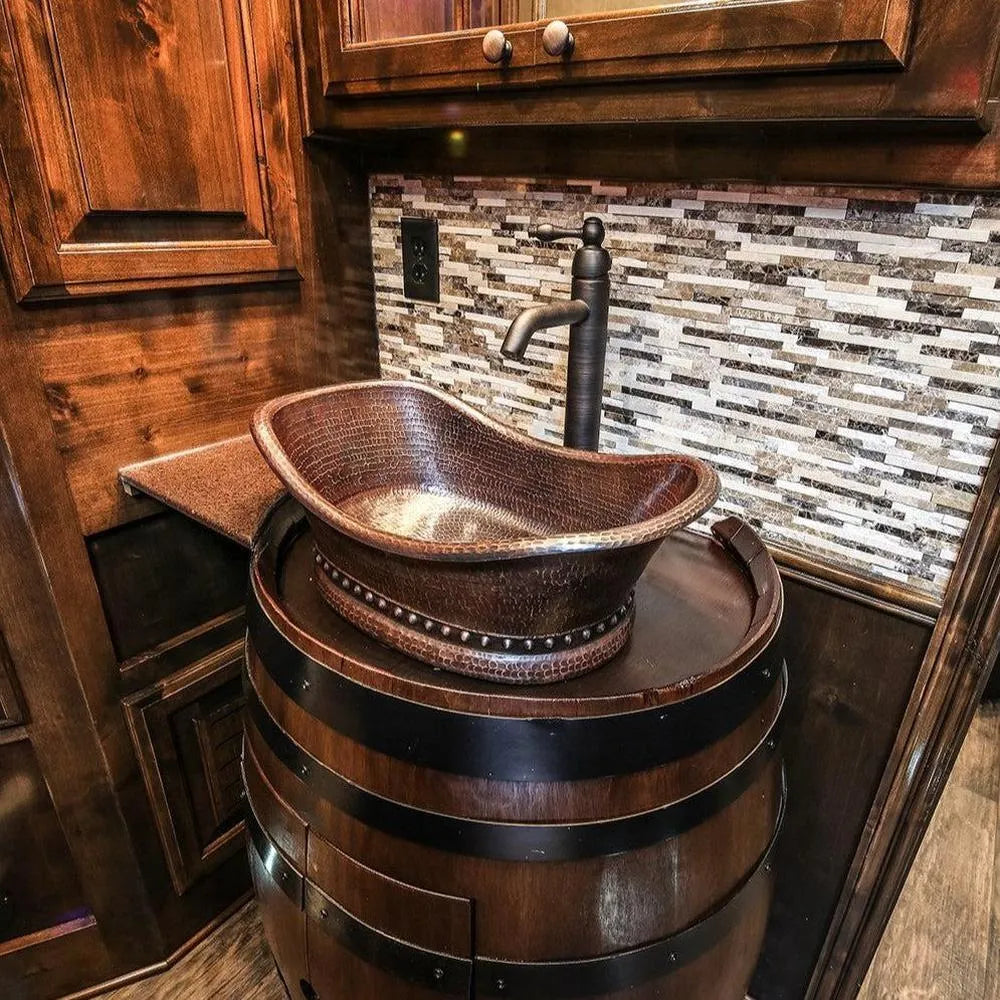 Premier Copper 20 in. Bathtub Vessel Hammered Copper Sink