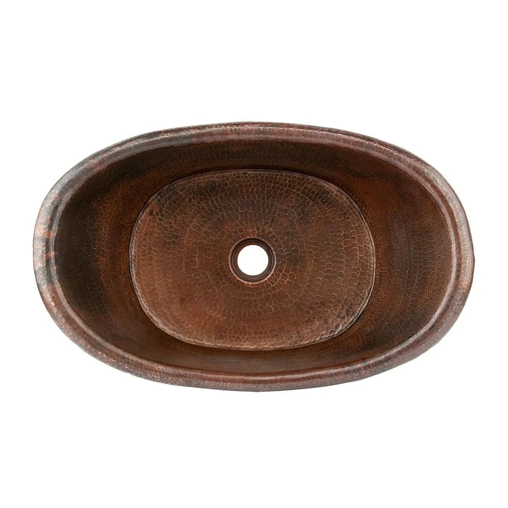 Premier Copper 20 in. Bathtub Vessel Hammered Copper Sink