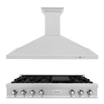 ZLINE Kitchen Package with 48 in. Satin Stainless Steel Rangetop and Convertible Range Hood (2KP-RTSRH48)