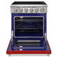 KOSTCH 30 in. Electric Range with 4.55 cu. ft. True Convection Oven in Stainless Steel with Red Oven Door (KOS-30RE06H-R)