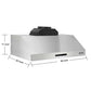 KOSTCH 36 in. 1000 CFM Convertible Wall Mount Range Hood with LED Lights in Stainless Steel (KOS-36RH06H)