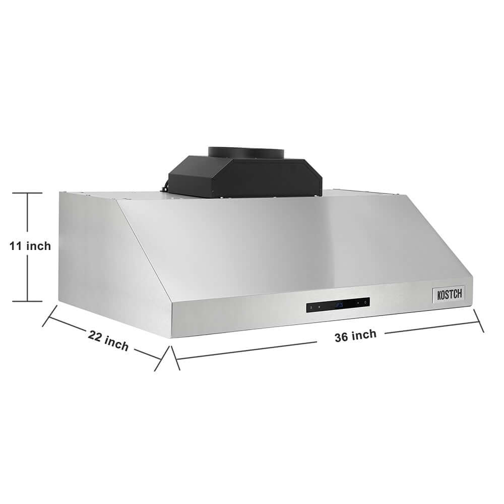 KOSTCH 36 in. 1000 CFM Convertible Wall Mount Range Hood with LED Lights in Stainless Steel (KOS-36RH06H)