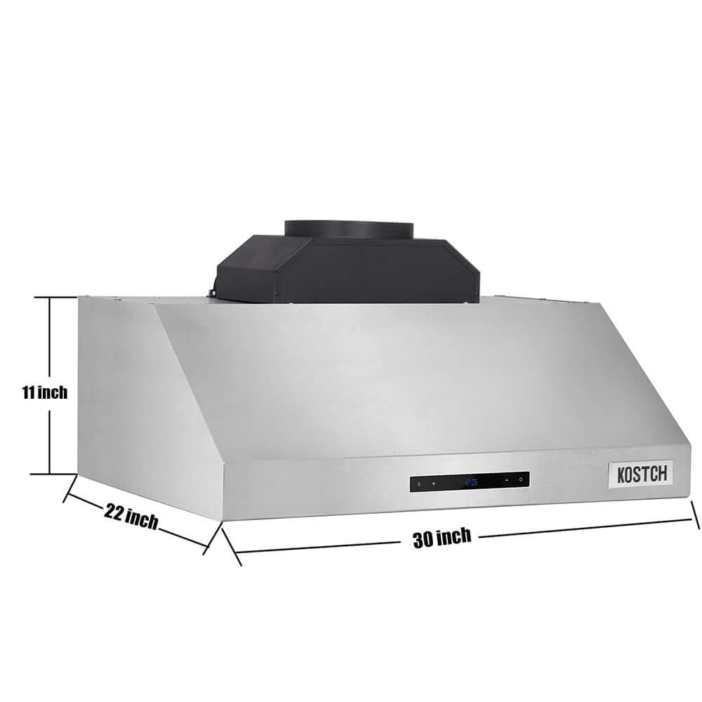 KOSTCH 30 in. 1000 CFM Convertible Wall Mount Range Hood with LED Lights in Stainless Steel (KOS-30RH06H)