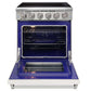 KOSTCH 30 in. Electric Range with 4.55 cu. ft. True Convection Oven in Stainless Steel with White Oven Door (KOS-30RE06H-W)
