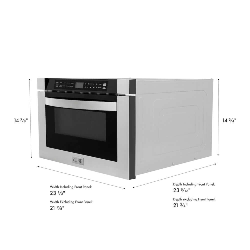 ZLINE 24 in. 1.2 cu. ft. Built-in Microwave Drawer in Stainless Steel, Open Box-Excellent Condition