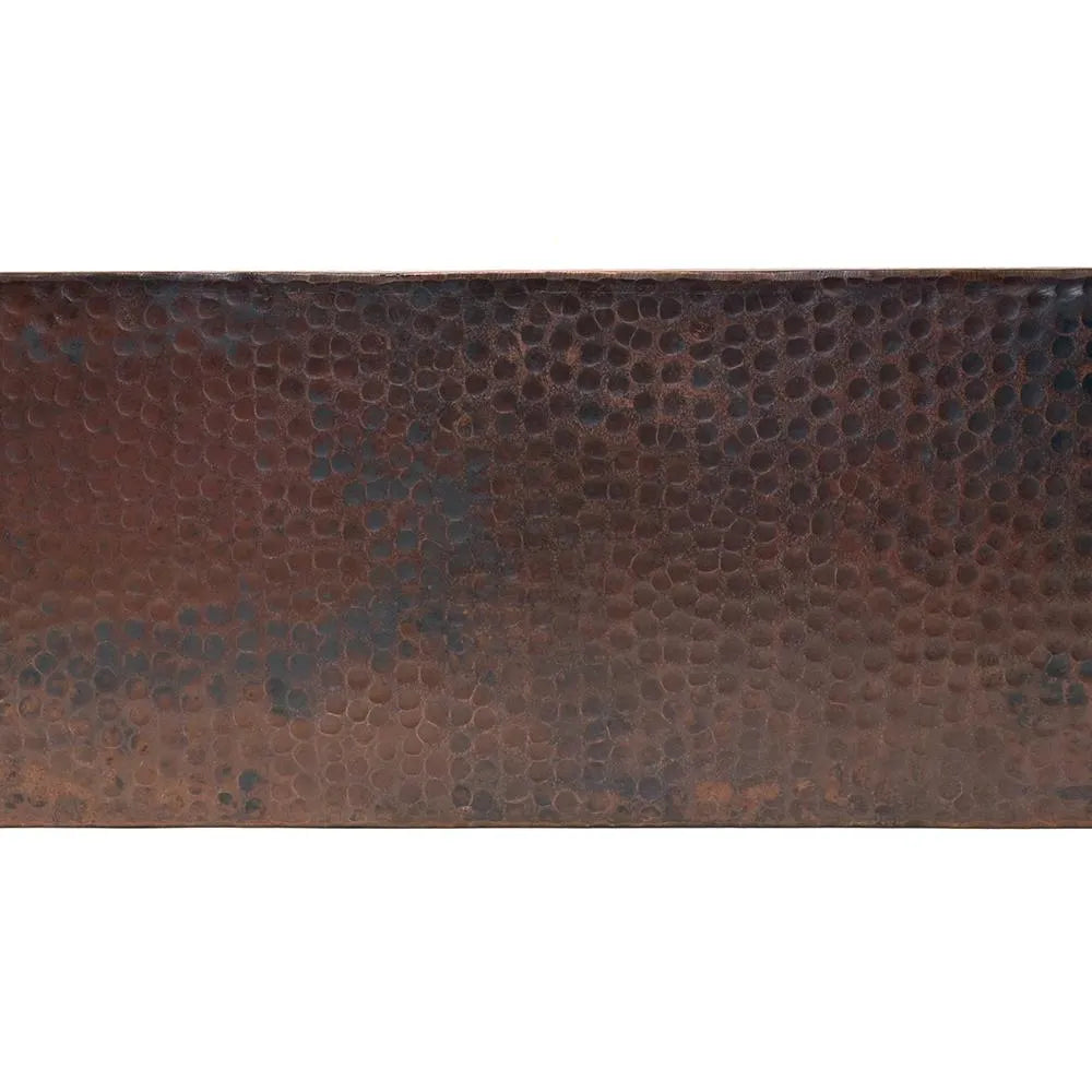 Premier Copper 33 in. Apron Front 50/50 Double Basin Kitchen Sink in Hammered Copper