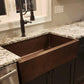 Premier Copper 35 in. Hammered Copper Apron Front Single Basin Kitchen Sink