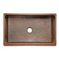 Premier Copper 35 in. Hammered Copper Apron Front Single Basin Kitchen Sink