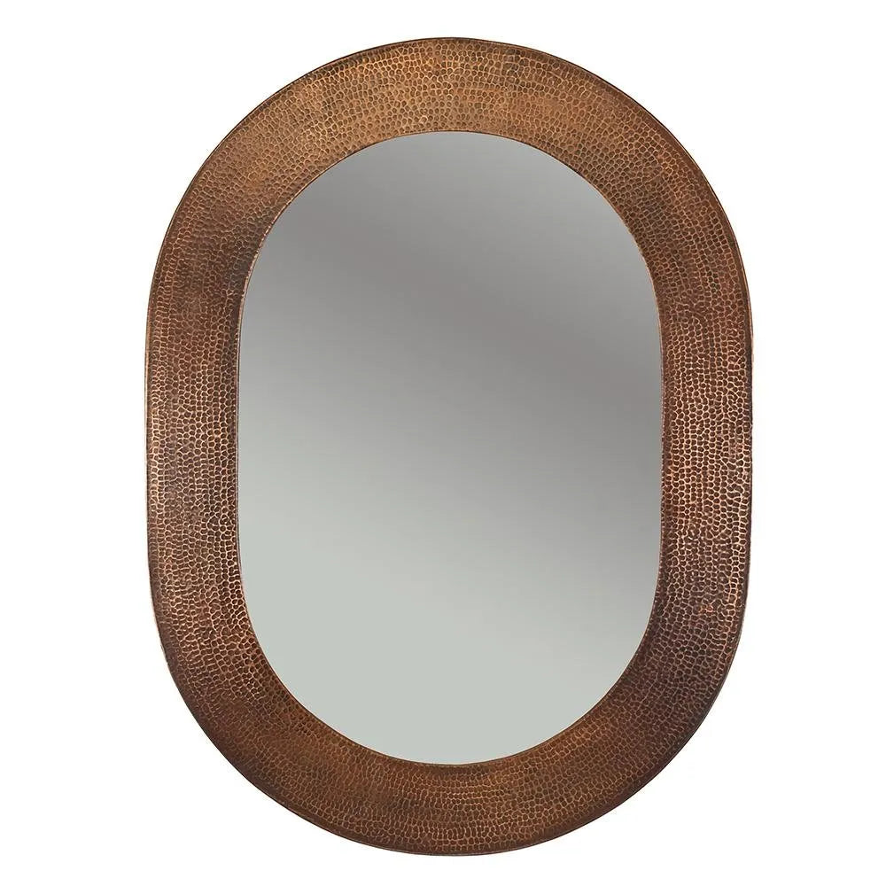 Premier Copper 35 in. Oval Hammered Copper Mirror