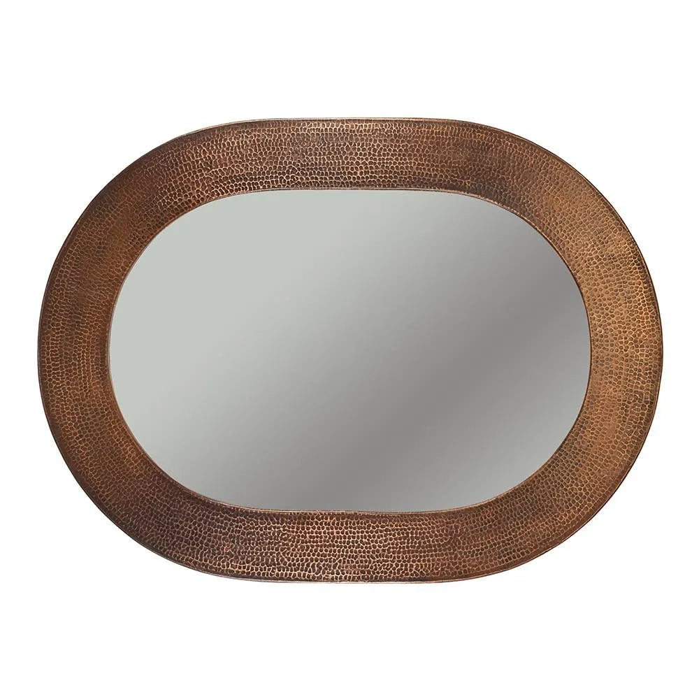 Premier Copper 35 in. Oval Hammered Copper Mirror