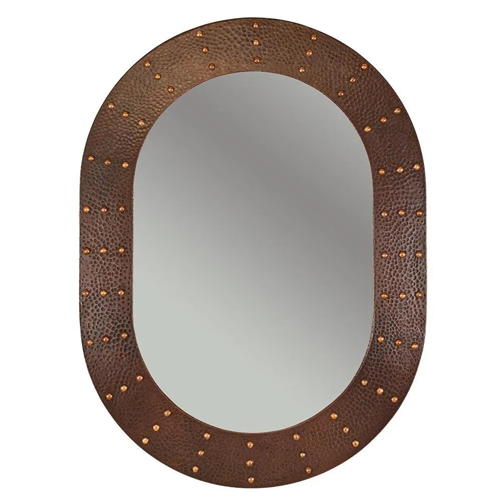 Premier Copper 35 in. Oval Hammered Copper Mirror