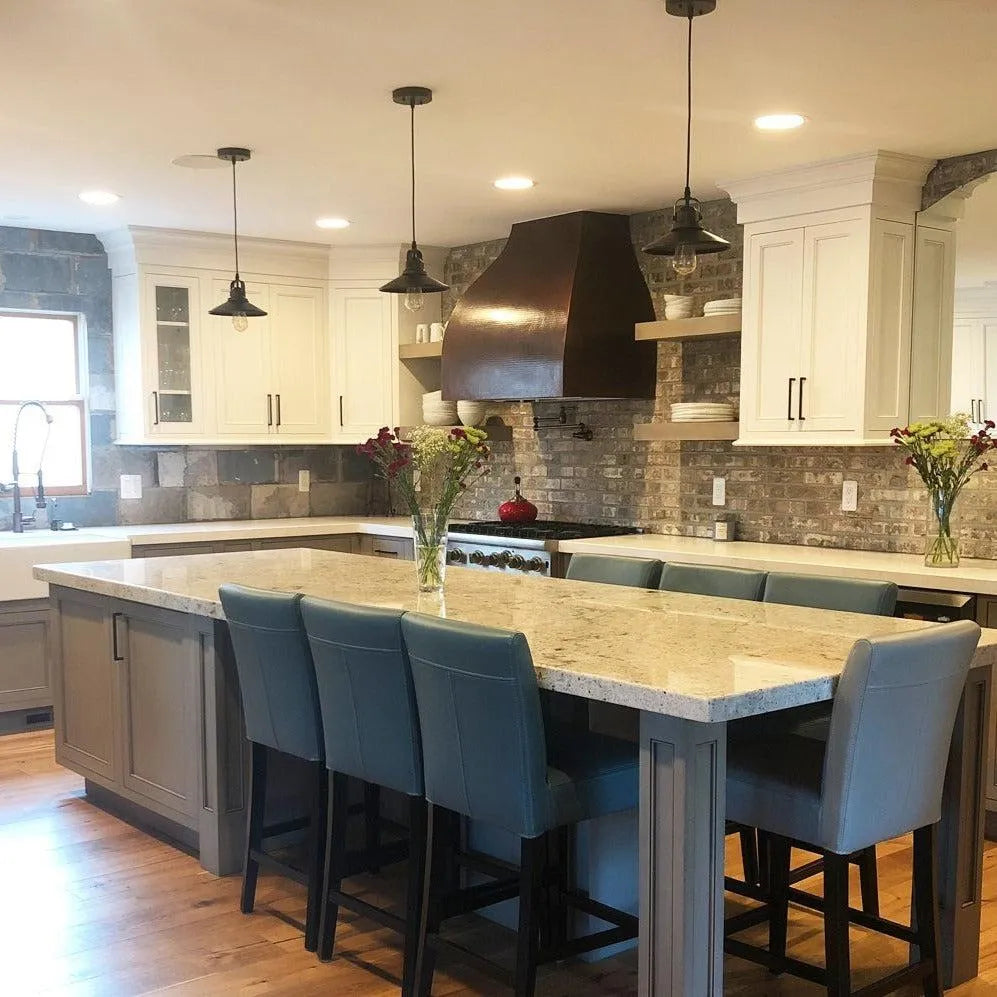 Premier Copper 36 in. Campana Wall Mounted Range Hood in Hammered Copper