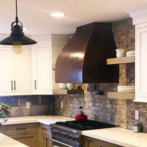 Premier Copper 36 in. Campana Wall Mounted Range Hood in Hammered Copper