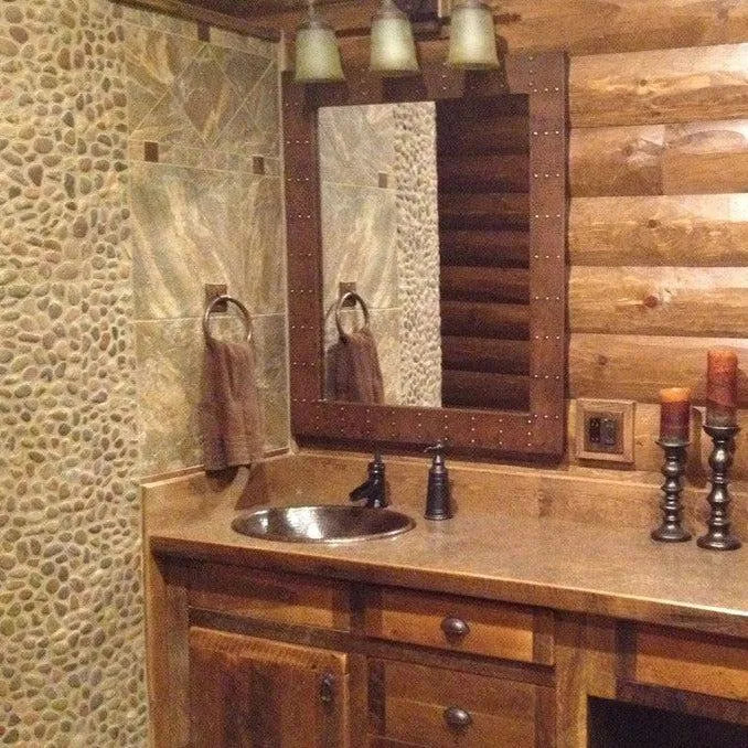 Premier Copper 36 in. Rectangle Hammered Copper Mirror