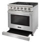 KOSTCH 30 in. Liquid Propane Gas Range with 5 Burners and 4.55 cu. ft. Convection Oven in Stainless Steel (KOS-30RG03MLP-S)