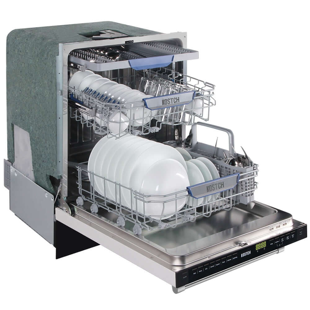 KOSTCH 24 in. Top Control Tall Tub Built-In Dishwasher with 3rd Rack in Stainless Steel, 47dBA (KOS-24DWH06H-S)