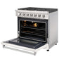 KOSTCH 36 in. 6 Burner Natural Gas Range with 6.0 cu. ft. Convection Oven in Stainless Steel with White Oven Door (KOS-36RG03M-W)