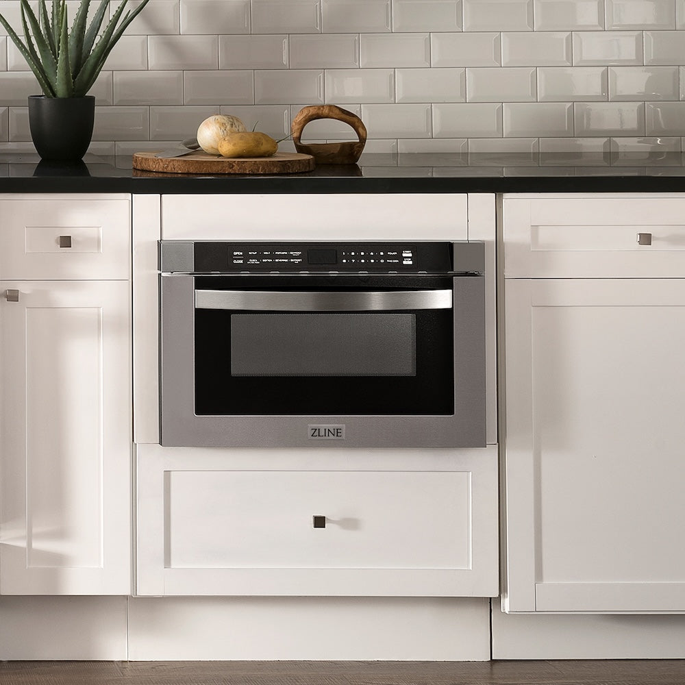 ZLINE 24 in. 1.2 cu. ft. Built-in Microwave Drawer in Stainless Steel, Open Box-Good Condition