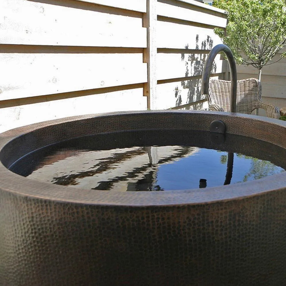 Premier Copper 45 in. Hammered Copper Japanese Style Soaker Bathtub (BTR45DB)