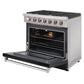 KOSTCH 36 in. Liquid Propane Gas Range with 6 Burners and 6.0 cu. ft. Convection Oven in Stainless Steel with Black Oven Door (KOS-36RG03MLP-B)