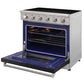 KOSTCH 36 in. Electric Range with 6.0 cu. ft. True Convection Oven in Stainless Steel with Black Oven Door (KOS-36RE06H-B)