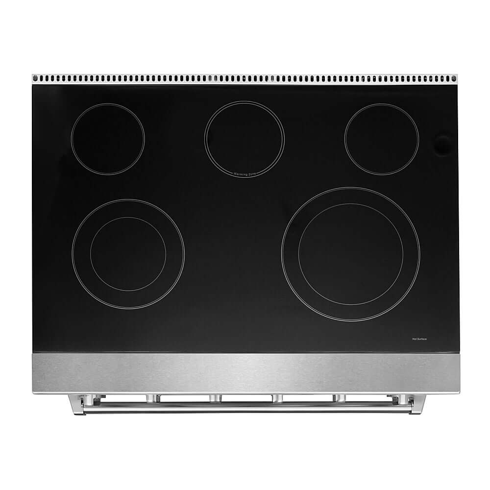 KOSTCH 36 in. Electric Range with 6.0 cu. ft. True Convection Oven in Stainless Steel with Red Oven Door (KOS-36RE06H-R)