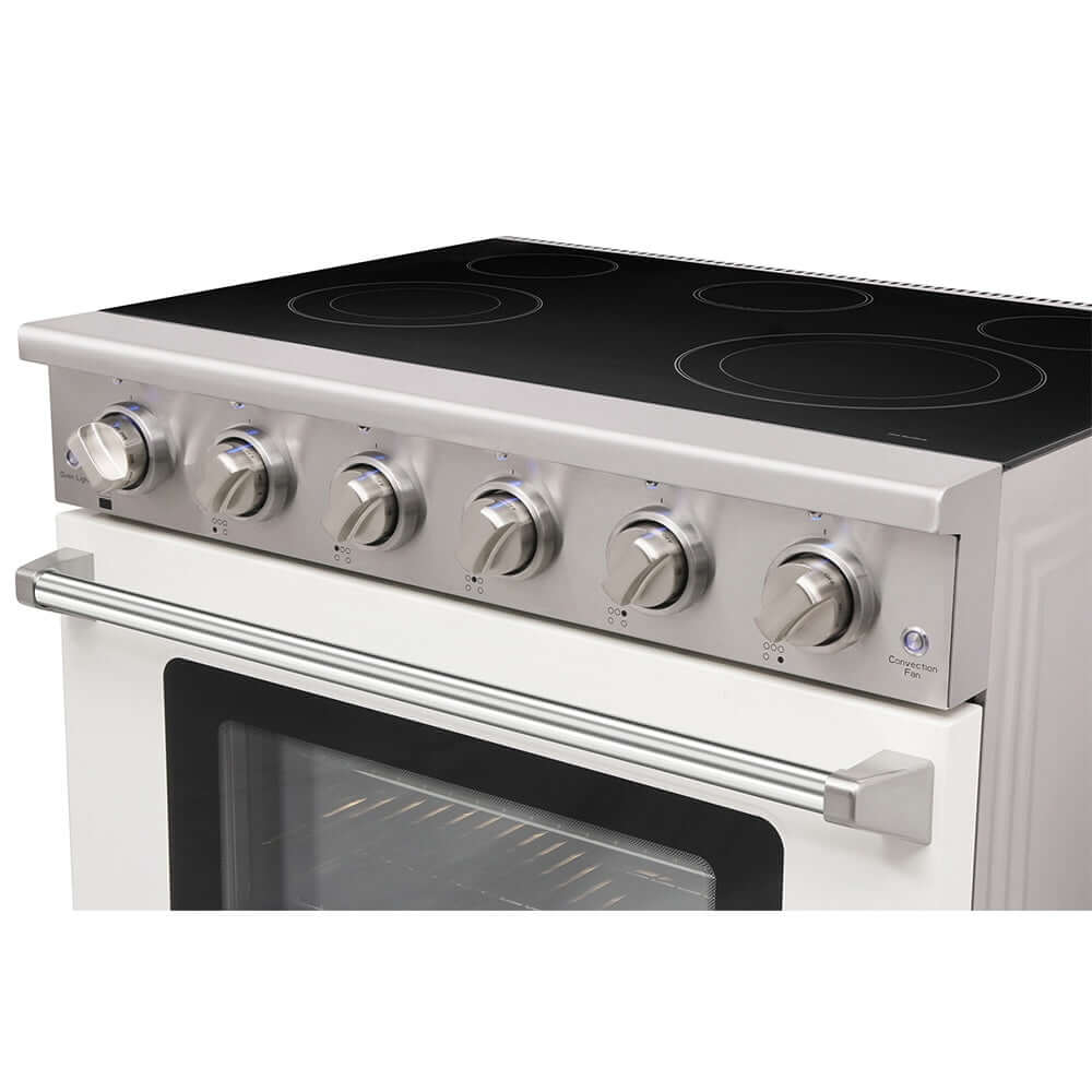 KOSTCH 36 in. Electric Range with 6.0 cu. ft. True Convection Oven in Stainless Steel with White Oven Door (KOS-36RE06H-W)