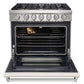 KOSTCH 36 in. 6 Burner Natural Gas Range with 6.0 cu. ft. Convection Oven in Stainless Steel with White Oven Door (KOS-36RG03M-W)