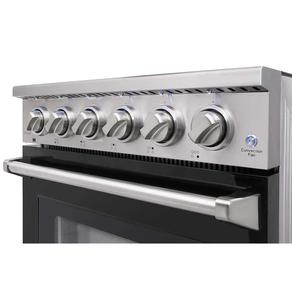 KOSTCH 30 in. Electric Range with 4.55 cu. ft. True Convection Oven in Stainless Steel with Black Oven Door (KOS-30RE06H-B)