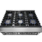 KOSTCH 36 in. 6 Burner Natural Gas Range with 6.0 cu. ft. Convection Oven in Stainless Steel with Red Oven Door (KOS-36RG03M-R)