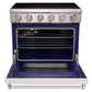 KOSTCH 36 in. Electric Range with 6.0 cu. ft. True Convection Oven in Stainless Steel with White Oven Door (KOS-36RE06H-W)