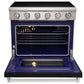 KOSTCH 36 in. Electric Range with 6.0 cu. ft. True Convection Oven in Stainless Steel with Black Oven Door (KOS-36RE06H-B)