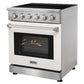 KOSTCH 30 in. Electric Range with 4.55 cu. ft. True Convection Oven in Stainless Steel with White Oven Door (KOS-30RE06H-W)