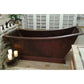 Premier Copper 67 in. Hammered Copper Canoa Single Slipper Bathtub (BTSC67DB)
