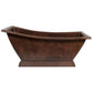 Premier Copper 67 in. Hammered Copper Canoa Single Slipper Bathtub (BTSC67DB)