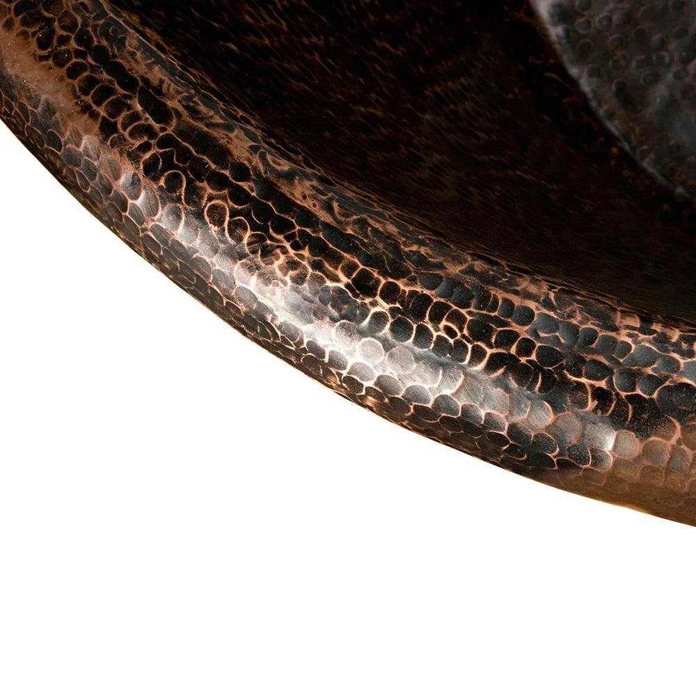 Premier Copper 67 in. Hammered Copper Double Slipper Bathtub With Rings (BTDR67DB)