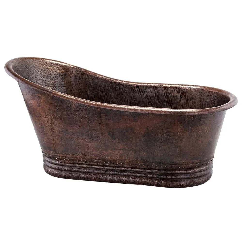 Premier Copper 67 in. Hammered Copper Single Slipper Bathtub (BTS67DB)
