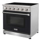KOSTCH 36 in. Electric Range with 6.0 cu. ft. True Convection Oven in Stainless Steel with Black Oven Door (KOS-36RE06H-B)