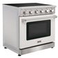 KOSTCH 36 in. Electric Range with 6.0 cu. ft. True Convection Oven in Stainless Steel with White Oven Door (KOS-36RE06H-W)