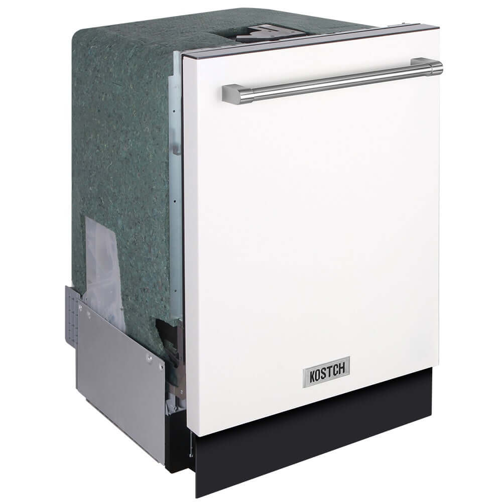 KOSTCH 24 in. Top Control Tall Tub Built-In Dishwasher with 3rd Rack in Stainless Steel with White Door, 47dBA (KOS-24DWH06H-W)