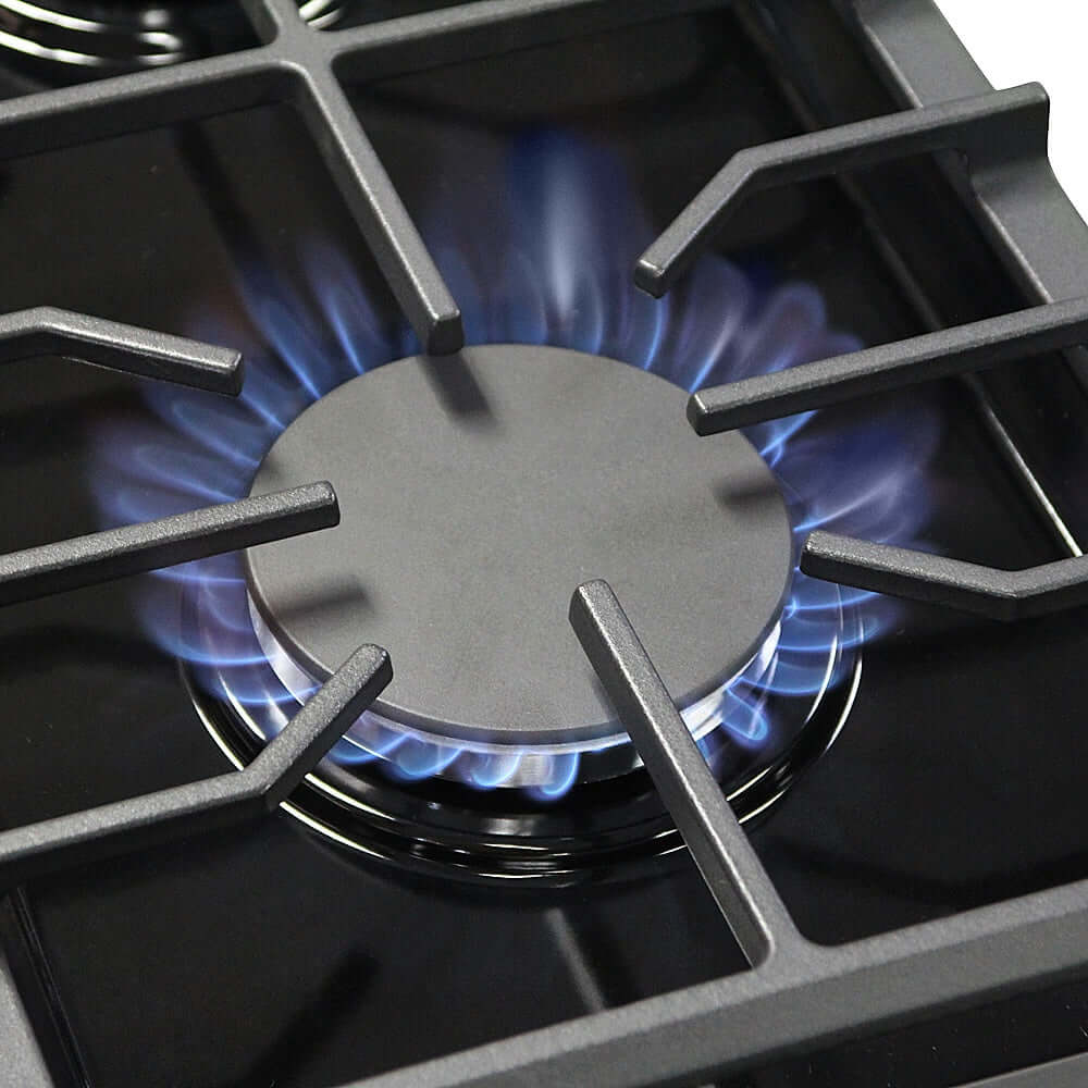 KOSTCH 30 in. 5 Burner Natural Gas Range with 4.55 cu. ft. Convection Oven in Stainless Steel with Black Oven Door (KOS-30RG03M-B)