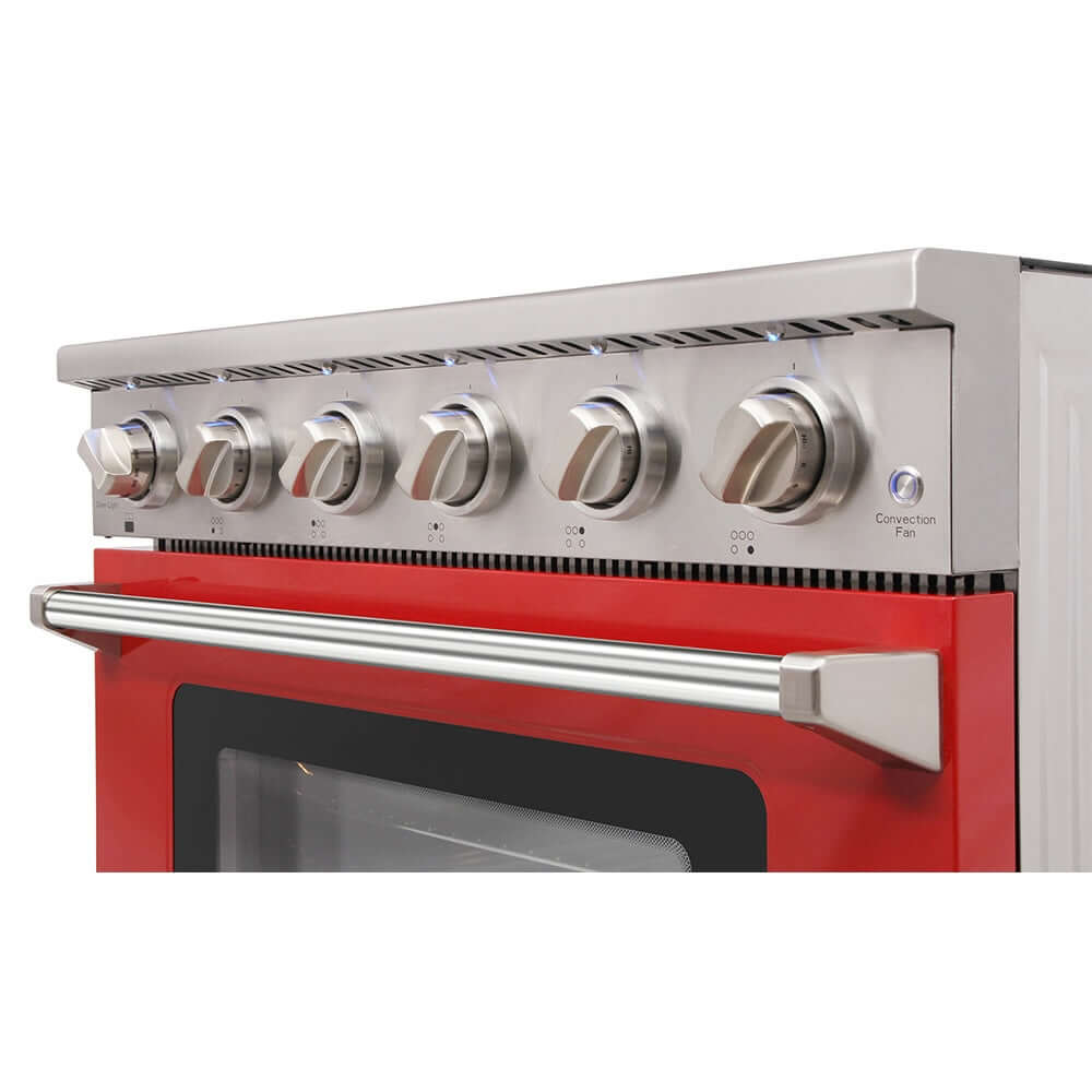 KOSTCH 36 in. Electric Range with 6.0 cu. ft. True Convection Oven in Stainless Steel with Red Oven Door (KOS-36RE06H-R)