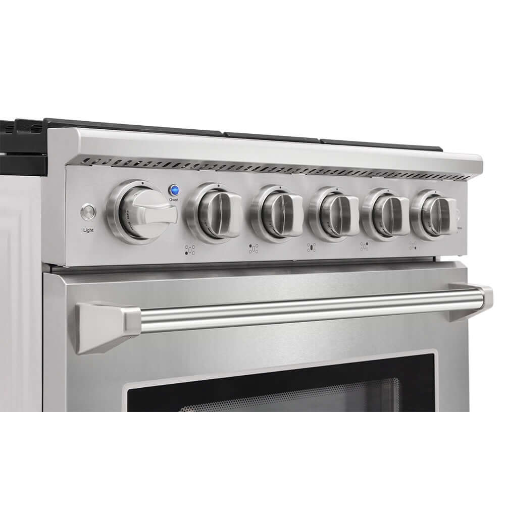 KOSTCH 30 in. 5 Burner Natural Gas Range with 4.55 cu. ft. Convection Oven in Stainless Steel (KOS-30RG03M-S)
