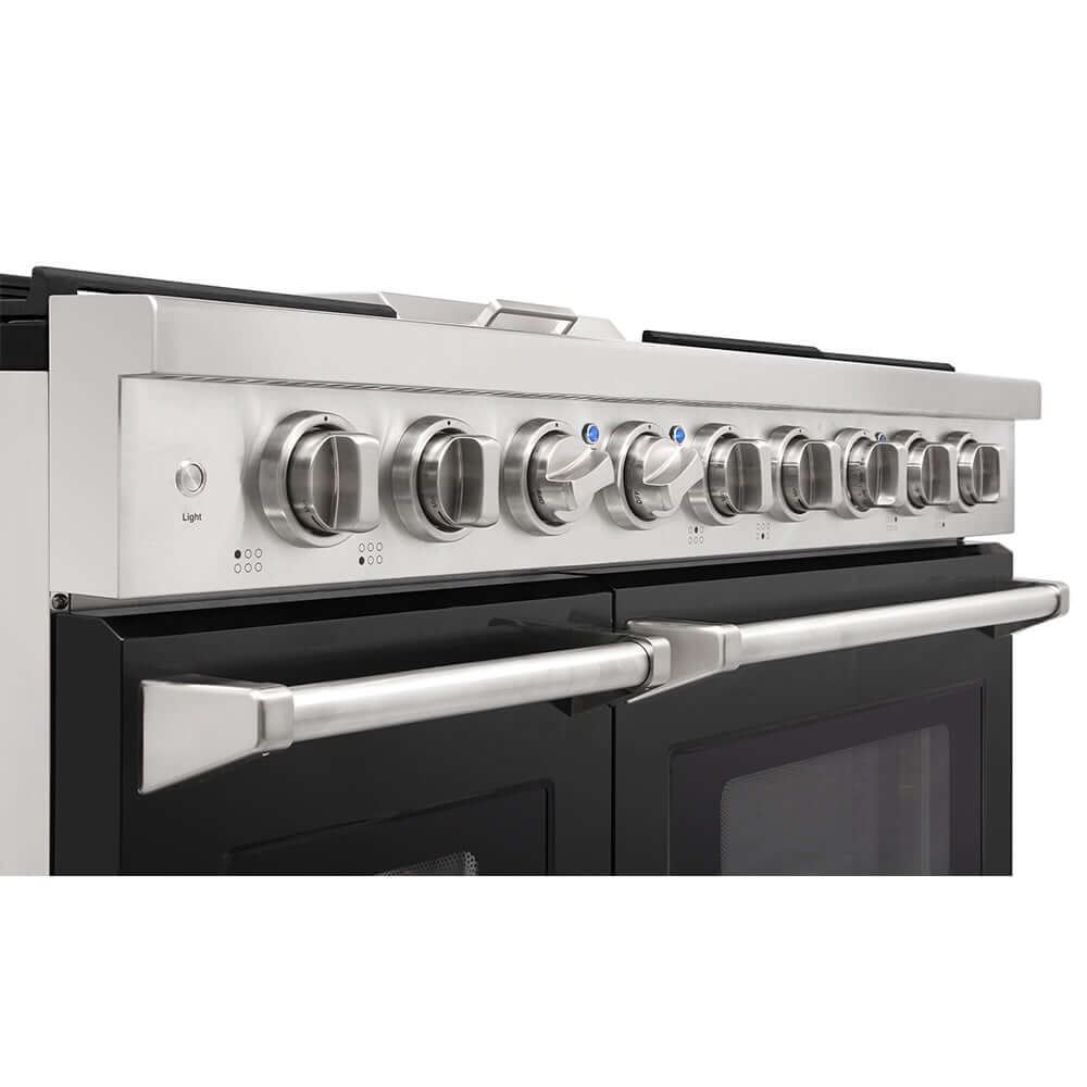 KOSTCH 48 in. Liquid Propane 6 Burner Gas Range with 6.8 cu. ft. Double Oven and Griddle in Stainless Steel with Black Oven Doors (KOS-48RG03MLP-B)