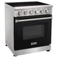 KOSTCH 30 in. Electric Range with 4.55 cu. ft. True Convection Oven in Stainless Steel with Black Oven Door (KOS-30RE06H-B)