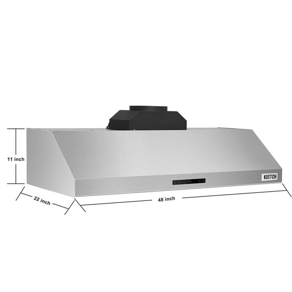 KOSTCH 48 in. 1000 CFM Convertible Wall Mount Range Hood with LED Lights in Stainless Steel (KOS-48RH06H)