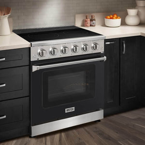 KOSTCH 30 in. Electric Range with 4.55 cu. ft. True Convection Oven in Stainless Steel with Black Oven Door (KOS-30RE06H-B)